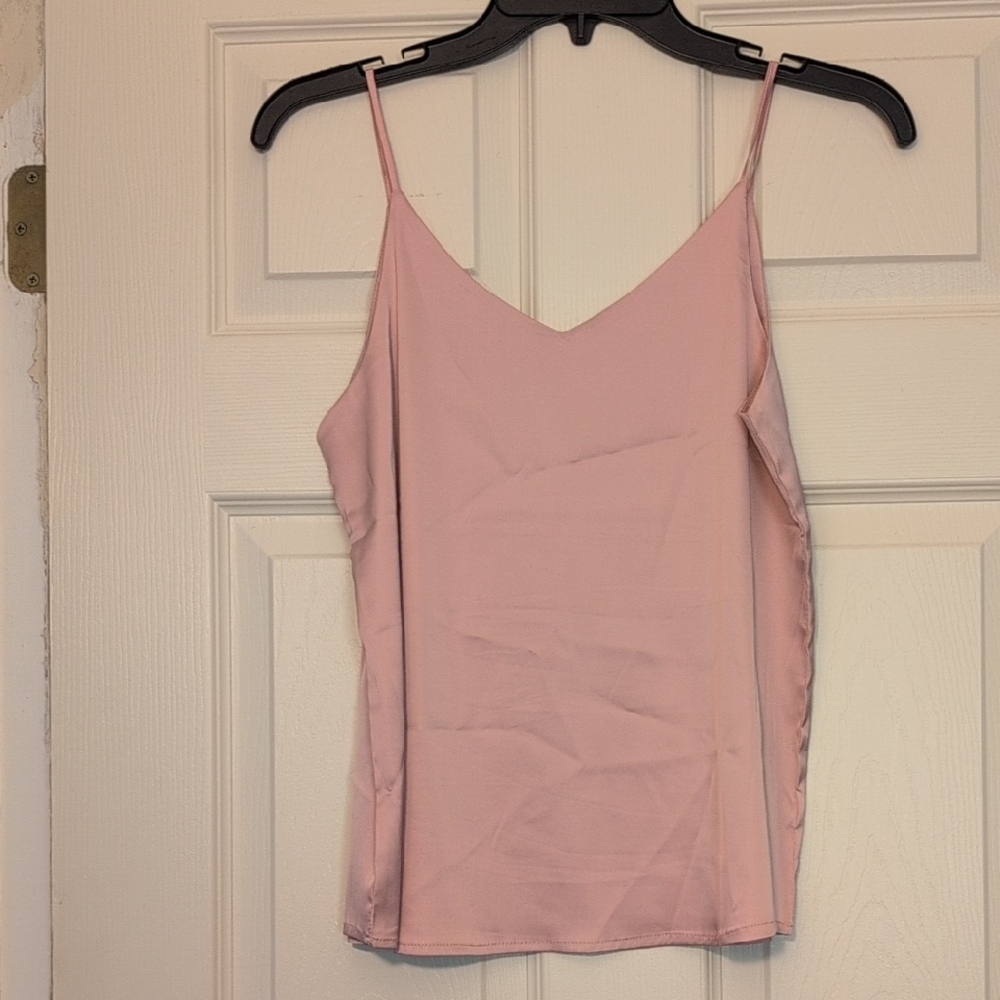 Elegant Pink Women's Satin Camisole Top Size Small
